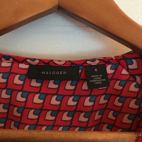 Halogen Red and Pink Printed Wrap Dress - Picture 3 of 6